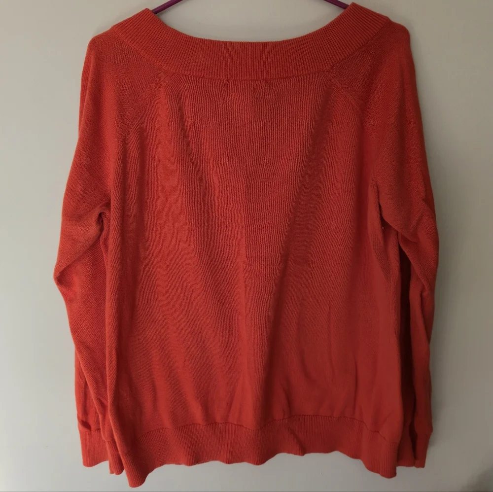 Lauren Ralph Lauren XL Orange Buckle Cotton Knit Boat Neck Equestrian Sweater - Picture 4 of 11